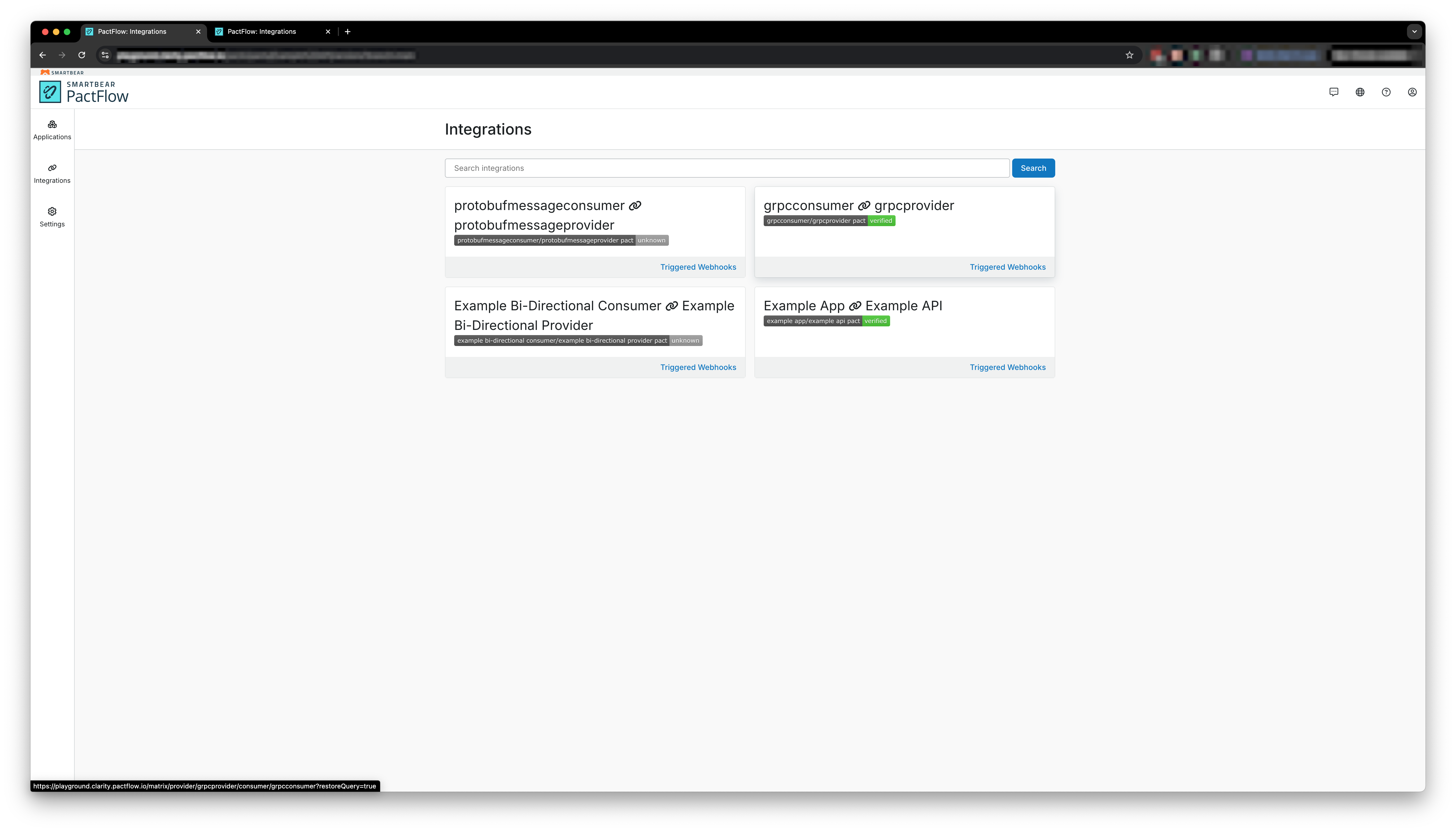 Integrations Page